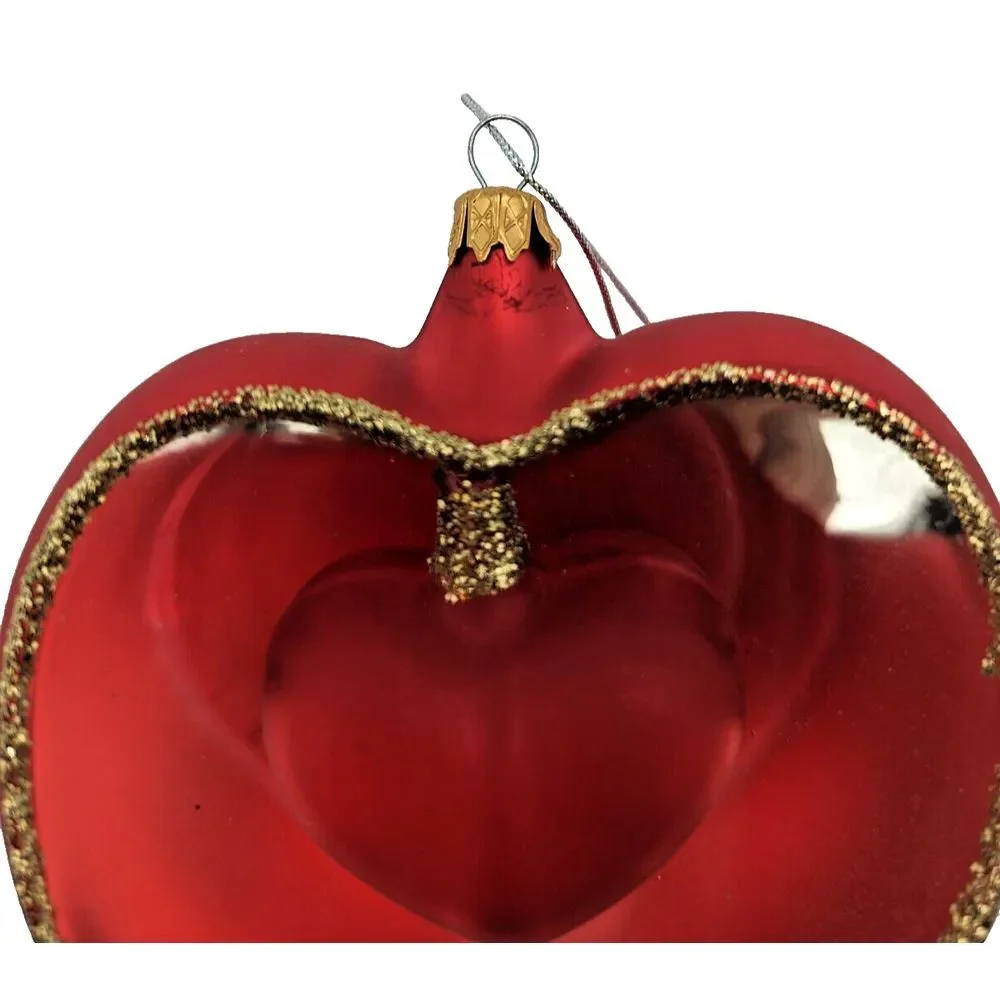 Kurt Adler Double‎ Heart Glass Ornament